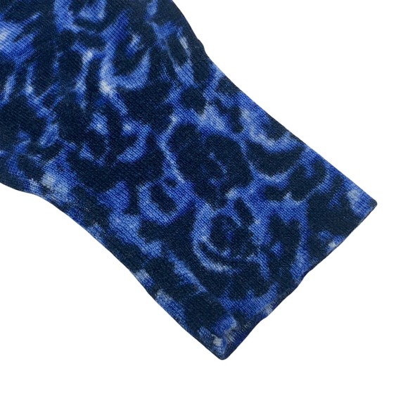 Talbots Women's 3/4 Sleeve Blue Pattern Button Front Merino Wool Cardigan Size M - Picture 2 of 6